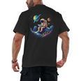 Astronaut Reading Book In Space Books Lover Bookworm Men's Back Print T-Shirt