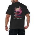 Axolotl Book Lover Librarian Reading Library Readers Men's Back Print T-Shirt Axolotl Book Lover Librarian Reading Library Readers Men's Back Print T-Shirt