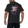 Axolotl Bookworm Reading Book Kawaii Graphic Men's Back Print T-Shirt