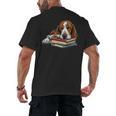 Basset Hound Books Dog Breed Graphic Men's Back Print T-Shirt
