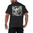 Bigfoot With Alien Reading A Book Bigfoot And UFO Men's Back Print T-Shirt