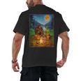 Bigfoot And Alien Reading Books Campfire Halloween Men's Back Print T-Shirt Bigfoot And Alien Reading Books Campfire Halloween Men's Back Print T-Shirt