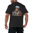 Bigfoot Reading a Cookbook Men's Back Print T-Shirt