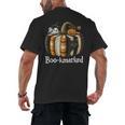Boo-Kmarked Fall Pumpkin Books Halloween Teacher Teaching Men's Back Print T-Shirt