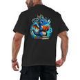 Book Dragon Reading Lover Men's Back Print T-Shirt