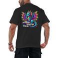 Book Dragon Reading Men's Back Print T-Shirt