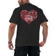 Book Heart Cute Read Book Reading Librarian Across America Men's Back Print T-Shirt Book Heart Cute Read Book Reading Librarian Across America Men's Back Print T-Shirt