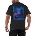 Book Library Bookshelf Armchair Window Pattern Print Men's Back Print T-Shirt Book Library Bookshelf Armchair Window Pattern Print Men's Back Print T-Shirt
