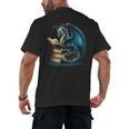 Book Lover Bookworm Reading Books Dragon Sci-Fi Character Men's Back Print T-Shirt Book Lover Bookworm Reading Books Dragon Sci-Fi Character Men's Back Print T-Shirt