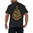 Book Lover Christmas Graphic For Librarians Men's Back Print T-Shirt