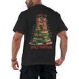 Book Lover Christmas Tree I Have No Shelf Control Men's Back Print T-Shirt