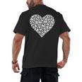 Book Lover Heart Shape Reading Librarian Library Teacher Men's Back Print T-Shirt