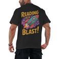 Book Lover Kids And Adults Reading Is a Blast Rocket Ship Men's Back Print T-Shirt