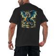 Book Lover Reading Fantasy Dragon Men's Back Print T-Shirt