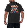 Book Lover Reading Pig Men's Back Print T-Shirt