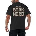 Book Nerd Retro Pixel Reading Librarian Aesthetic Men's Back Print T-Shirt