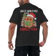 Book Reading Just Waiting For Christmas Gingerbread Men's Back Print T-Shirt