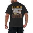 Book Writer Cliffhanger Creator Author Book Writing Novelist Men's Back Print T-Shirt Book Writer Cliffhanger Creator Author Book Writing Novelist Men's Back Print T-Shirt