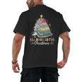 All Booked For Christmas Book Tree Lights Christmas Library Men's Back Print T-Shirt All Booked For Christmas Book Tree Lights Christmas Library Men's Back Print T-Shirt