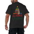 All Booked For Christmas Librarian Reader Xmas Pajama Men's Back Print T-Shirt