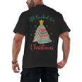 All Booked For Christmas Tree Book Bookish Christmas Men's Back Print T-Shirt All Booked For Christmas Tree Book Bookish Christmas Men's Back Print T-Shirt