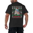 All Booked For Christmas Tree Book Ugly Christmas Sweatshirt Men's Back Print T-Shirt