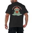 Bookmarks Are For Quitters Frog Reading Book Graphic Men's Back Print T-Shirt