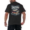 Bookmarks Are For Quitters Reading Quote Book Lover Men's Back Print T-Shirt