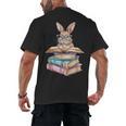 Books Bookworm Reader Book Cute Reading Bunny With Glasses Men's Back Print T-Shirt