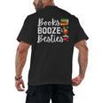 Books Booze And Besties Book Lover Bestie Squad Twinning Men's Back Print T-Shirt Books Booze And Besties Book Lover Bestie Squad Twinning Men's Back Print T-Shirt