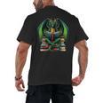 Books Dragon Reading Book Men's Back Print T-Shirt Books Dragon Reading Book Men's Back Print T-Shirt