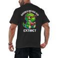 Books Never Go Extinct Reading Dinosaur Bookish Nerdy Men's Back Print T-Shirt Books Never Go Extinct Reading Dinosaur Bookish Nerdy Men's Back Print T-Shirt