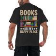 Books Are My Happy Place Men's Back Print T-Shirt