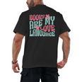 Books Are My Love Language Book Lover Reading Men's Back Print T-Shirt
