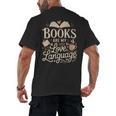 Books Are My Love Language Reader And Book Lover Bookworms Men's Back Print T-Shirt Books Are My Love Language Reader And Book Lover Bookworms Men's Back Print T-Shirt
