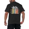 Books Lover Cute Sleepy Cat Relax Reading Vibe Men's Back Print T-Shirt