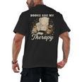 Books Are My Therapy Cozy Reading Chair Artwork Men's Back Print T-Shirt Books Are My Therapy Cozy Reading Chair Artwork Men's Back Print T-Shirt