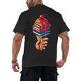 Books Reading Ice Cream Men's Back Print T-Shirt