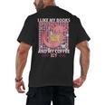 I Like My Books Spicy And My Coffee Icy Librarian Men's Back Print T-Shirt