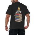 Bookworm Cockatiel Bird Reading Books Drinking Coffee Lover Men's Back Print T-Shirt Bookworm Cockatiel Bird Reading Books Drinking Coffee Lover Men's Back Print T-Shirt