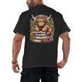 Bookworm Cute Highland Cow Reading Book Men's Back Print T-Shirt Bookworm Cute Highland Cow Reading Book Men's Back Print T-Shirt