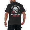 I Buy Her Books And Call Her A Good Girl Skull Rose Bookworm Men's Back Print T-Shirt