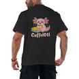 Caffelotl Cute Axolotl Pun Coffee Book Lover Kawaii Humor Men's Back Print T-Shirt Caffelotl Cute Axolotl Pun Coffee Book Lover Kawaii Humor Men's Back Print T-Shirt