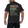 Camera Books Cats And Coffee Lover Photography Men Women Men's Back Print T-Shirt