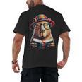 Capybara Bookworm Rodent Reading a Book Men's Back Print T-Shirt Capybara Bookworm Rodent Reading a Book Men's Back Print T-Shirt