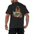 Capybara Glasses Reading Books Capybara Nerd Bookworm Men's Back Print T-Shirt