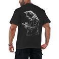 Cat Holds Book Writing Animal Print Motif Drawing Art Cat Men's Back Print T-Shirt Cat Holds Book Writing Animal Print Motif Drawing Art Cat Men's Back Print T-Shirt