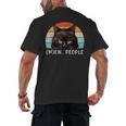 Cat Pun Introvert Anti Social Ew People Kitty Men's Back Print T-Shirt