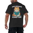 Cat Reading Books Bookworm Read One More Chapter Men's Back Print T-Shirt