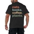 Cats Books Coffee Plants Gardening Mama Mom Mothers Men's Back Print T-Shirt